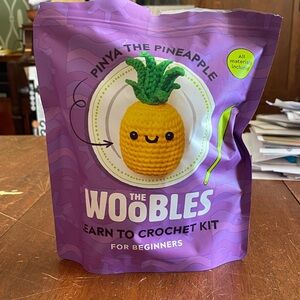 The Woobles Pina the Pineapple Crochet Kit - Purple and Yellow